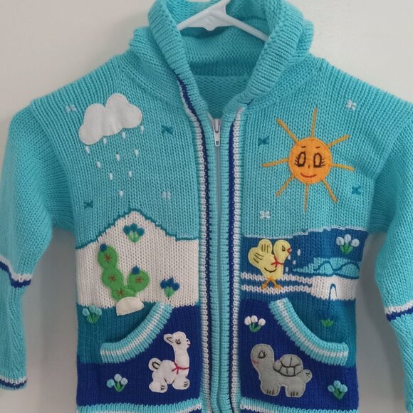 Little lulu and friends- Handmade wool sweater size 4 - Picture 1 of 5